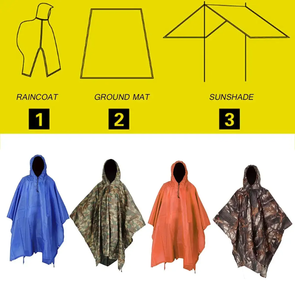 المحمولة ظلة التخييم قماش القن - مراجعة Camping Rain Poncho وسعره